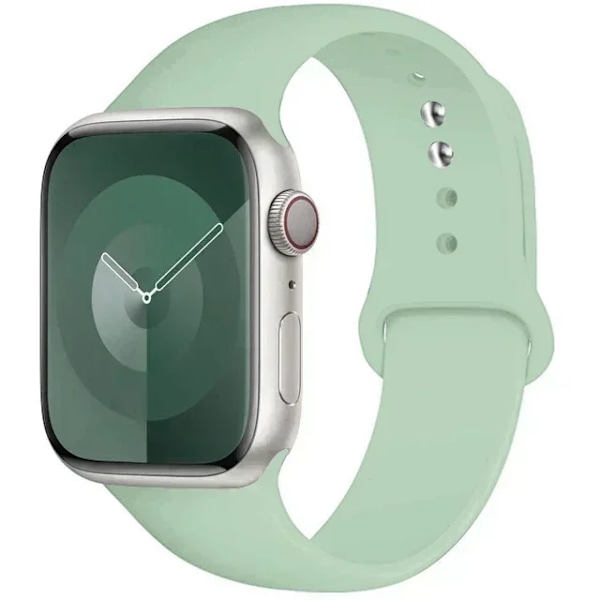 Original Silikonarmband för Apple Watch Band 44mm 38-40 42-46 41-45 46MM 49 mm Armband iwatch Serie 10 9 7 4 5 6 8 SE Ultra 2 3 56 light green S10-46 42 44 45 49 L