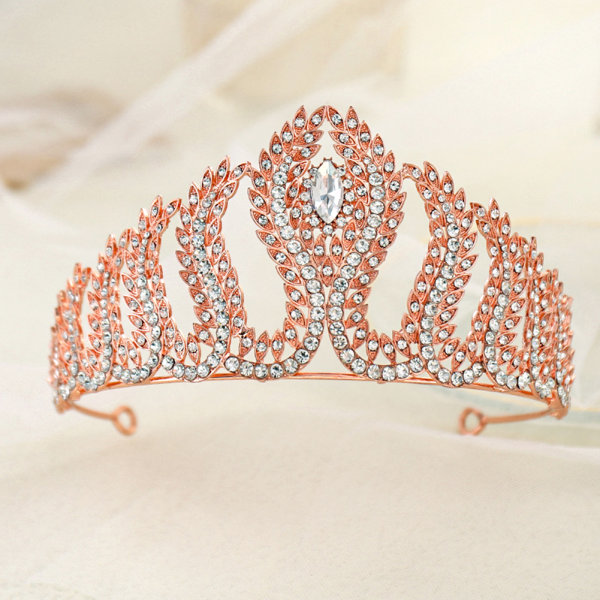 Crystal Tiara Crowns Tiara för kvinnor tjejer med kammar Strass inlagda pannband silver