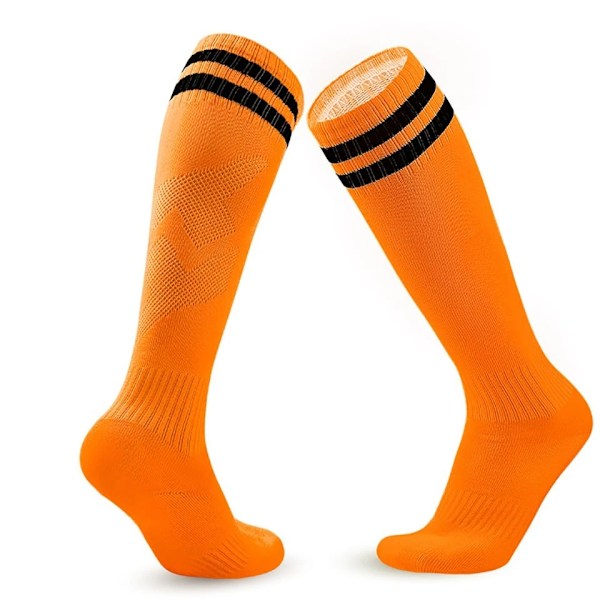 Loogdeel Fotbollsstrumpor Stretchiga Kompressions Knähöga Tubstrumpor Herr Dam Tonåringar Barn Andningsbara Fotboll Atletiska Sportstrumpor A--Orange L--Adult