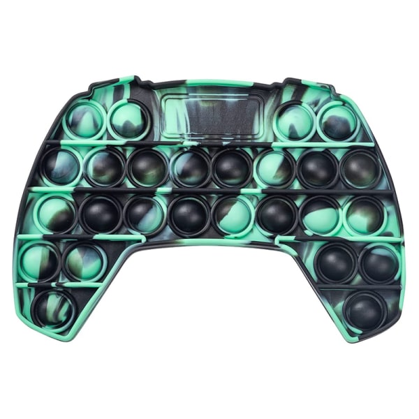 Pop Push Game Controller Gamepad Form Pop Push Tie Dye Bubble Sensory Fidget Toy Stress Reliever cmouflge green