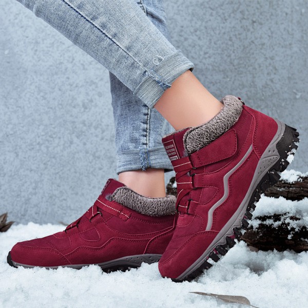 Utomhus Snow Sneakers Stövlar Ankel Skor Anti-Slip Booties Vinter för Klättring för kvinnor b 39