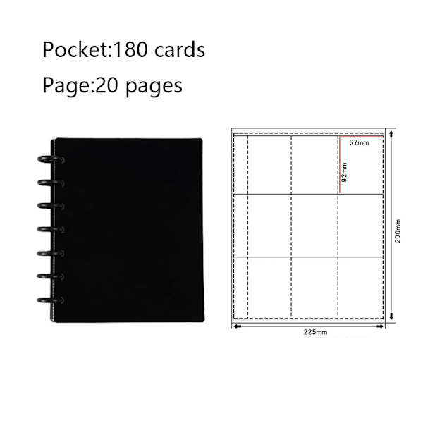3-tums Kpop Fotoalbum Enfärgat Insats Lösblad Svamphåls Kortsamlingsbok Foto Vykort Förvaringskortshållare B-Black-20 pages