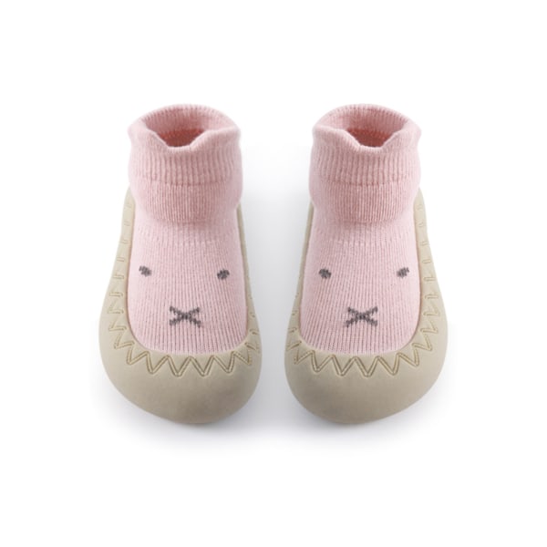 Baby Toddler Barfota Golvstrumpor Anti Slip-on inomhus bomull mjuka skor pink 24