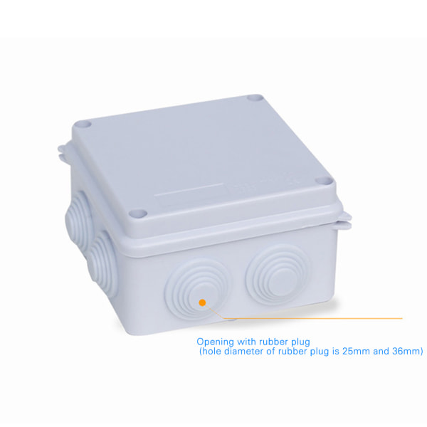 Vattentät kopplingsdosa ABS elbox inomhus utomhus kabelkontakt ra 100x100x70mm