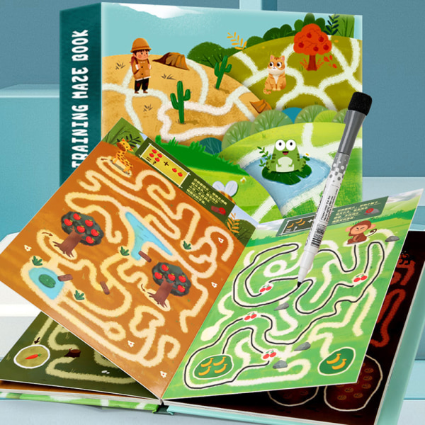 Träningslabyrint Bok Koncentration Träning Barn Montessorileksaker Presenter för barn the labyrinth book