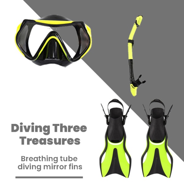 Snorkelset för vuxna Set mask Snorkelfenor Professionell snorklingutrustning blue m