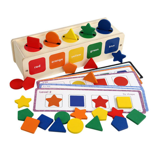 Barns färgigenkänning leksakspussel Tidig pedagogisk leksak för barn Pojkar Flickor shape color
