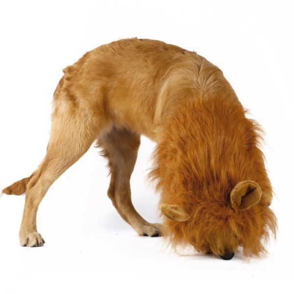 Lion Mane Peruk med öron för stora hund Halloween kläder Fancy Dress Up Husdjur kostymtillbehör default