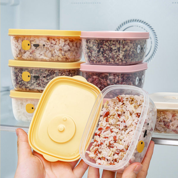 Genomskinlig matförvaringsbehållare Lätt att rengöra matbehållare Frys Diskmaskin Mikrovågssäker dog