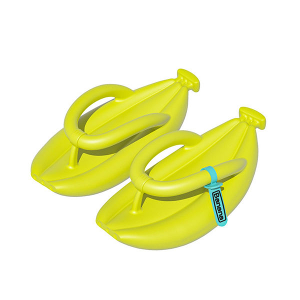 Par Bananformade Flip Flops Mjuka bekväma hemtofflor avocado 36-37