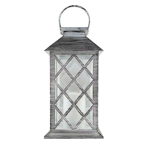 Solljuslykta med flimrande flamlösa LED-ljus inomhus dekorativ lyktahållare utomhus 10.6x10.6x22cm