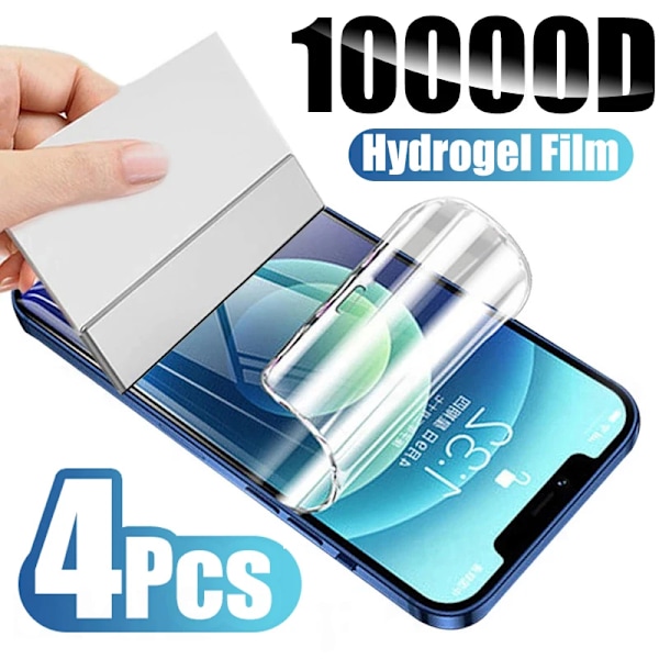 4 st Hydrogel Film Full Cover för iPhone 11 12 13 14 Pro Max mini Skärmskydd för iPhone 14 8 7 Plus 6 5s SE 2020 Ej Glas For iPhone 11 Pro Hydrogel film
