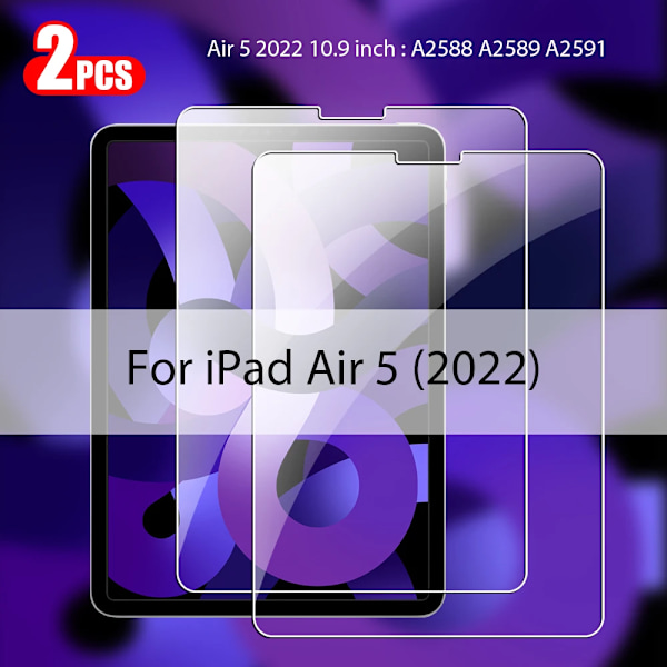 2 st Härdat Glas Skärmskydd För Ipad Pro 13 12.9 M4 Air 11 M3 M2 5 4 Mini 6 7 9 9:e 10 10:e Generationen A16 Tillbehör Air 5 2022