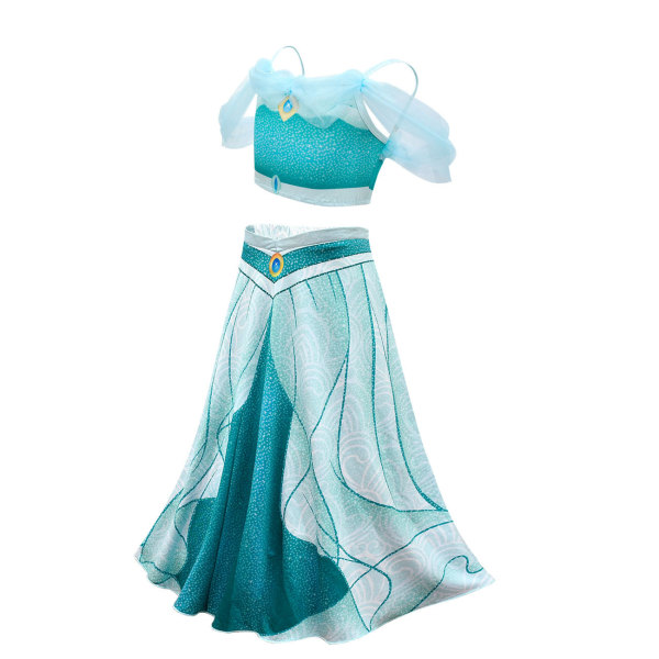Girls' Halloween, Jasmine Princess cosplay set blue 100cm