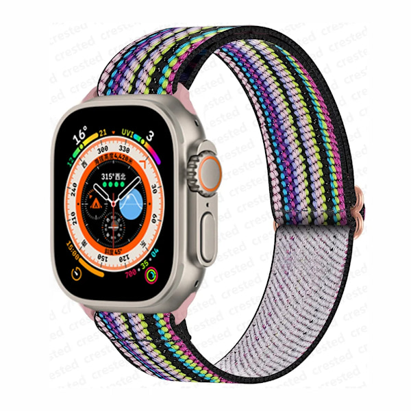 Scrunchie Armband för Apple Watch Band 45mm 44mm 40mm 41mm 42mm 46mm 49mm Elastiskt Nylonarmband iWatch serie 10 9 8 7 se Ultra 2 Bohemia strip 42mm 44mm 45mm 49mm