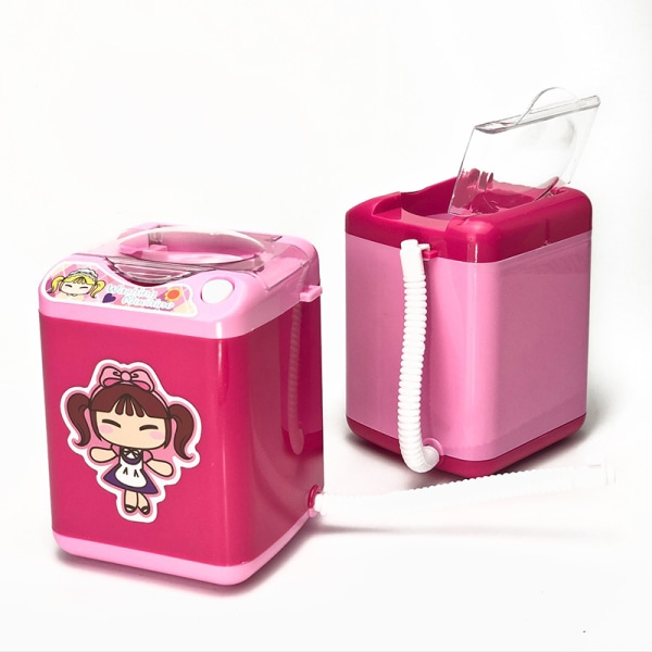 Mini Tvättmaskin för Powder Puff Brush Simulering Tvättmaskin Toy Mini Home gold