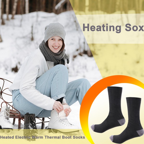 Batteridrivna uppladdningsbara eluppvärmda thermal Varma vintervärmestrumpor för vandring electric socks 2 l