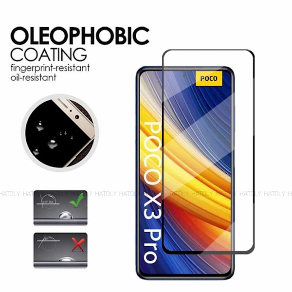 2/4 st Härdat Glas För Xiaomi Poco X3 Pro Skärmskydd Xiaomi Poco X3 Pro X3 NFC Full Lim Telefonskyddsfilm Xiaomi Poco X3 Pro 2PCS Tempered Glass Poco X3 NFC