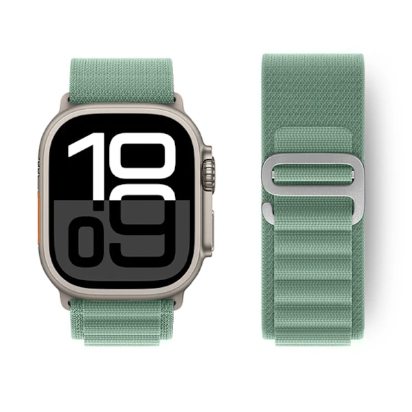 Alpine Loop Armband för Apple Watch Ultra 2 Band 49mm 46mm 45mm 44mm 42mm 41mm 40mm Correa Armband iWatch Serie 10 SE 9 8 7 6 5 Light Green 38 40 41 42(S10) mm