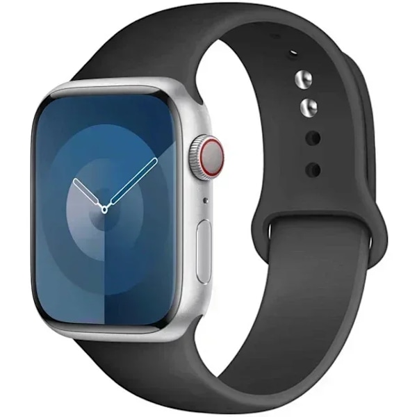 Original Silikonarmband för Apple Watch Band 44mm 38-40 42-46 41-45 46MM 49 mm Armband iwatch Serie 10 9 7 4 5 6 8 SE Ultra 2 3 01 black S10-46 42 44 45 49 L