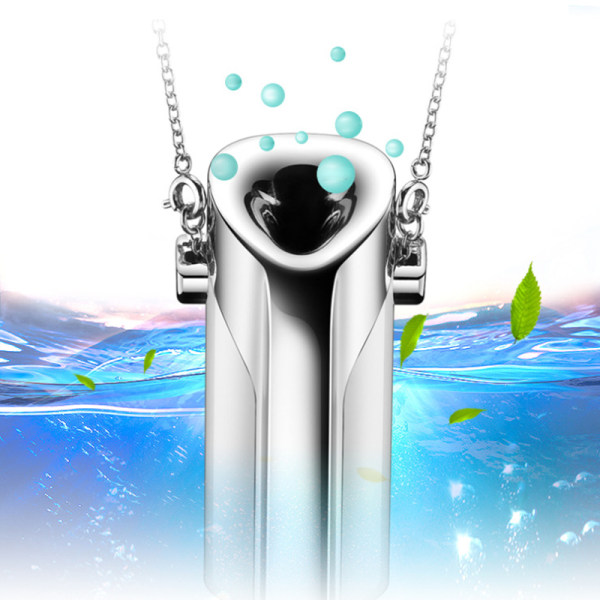 Bärbar mini luftrenare USB laddning Bärbart halsband Air Freshener Lonizers Hem silver