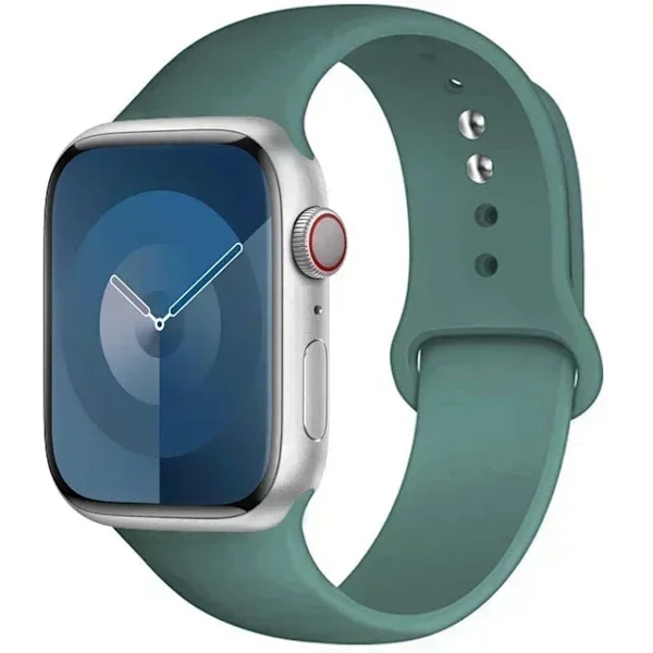 Original Silikonarmband för Apple Watch Band 44mm 38-40 42-46 41-45 46MM 49 mm Armband iwatch Serie 10 9 7 4 5 6 8 SE Ultra 2 3 61 green S10-42MM 38 40 41 L