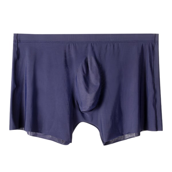 Men's Underwear Silk Boxer Briefs Short Breathable Ice Silk Boxer Shorts for Men navy blue xl