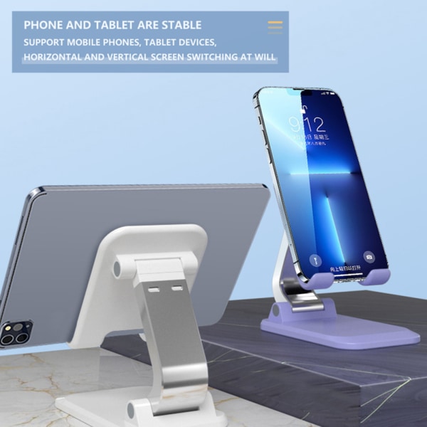Multifunktionell universal mobiltelefonhållare Metallbas Vikbart bordsställ för surfplatta purple