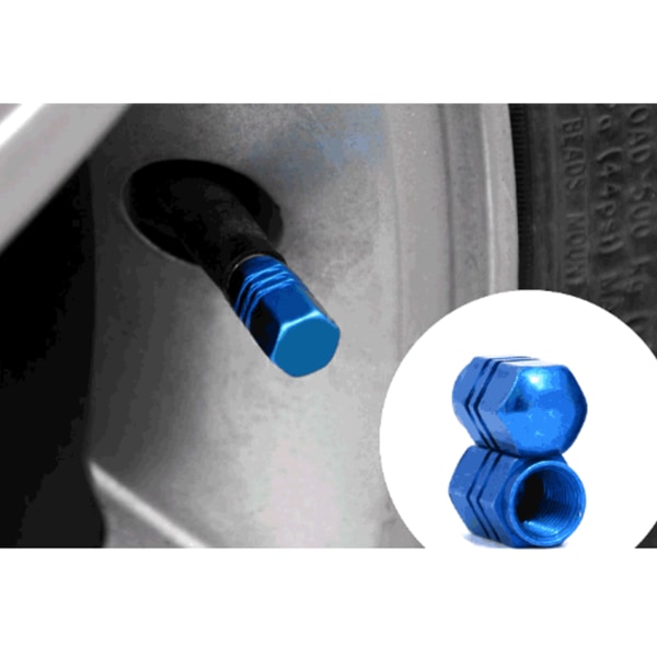 4st Däckventilstamlock för bil anodiserad aluminium Cap Set Hjul Däckventil Styling Dekoration Tillbehör blue