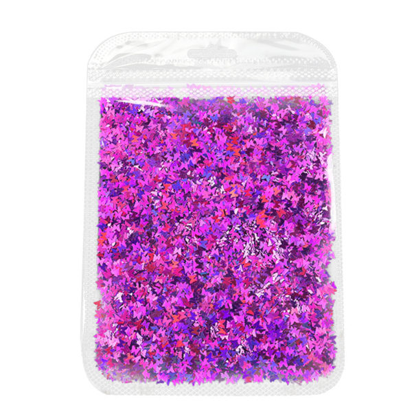 10g Nail Art Fjärilar Paljetter Kreativ Design Nail Art Glitter Paljetter för Handdekoration Nagel deep purple