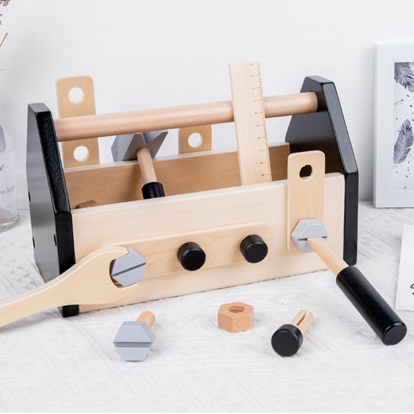Set för barn Träleksaker | Montessori verktygssats för barn, set för toddler | Hållbar smidig set med verktygslåda, skruvmejsel, toolbox
