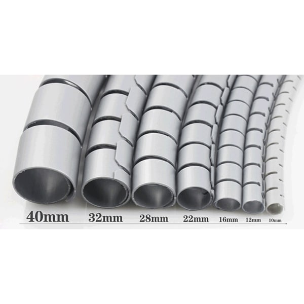Cable Holder Organizer Flexible Spiral Tube Cable Organizer Wire Management Cord silver grey 15mm