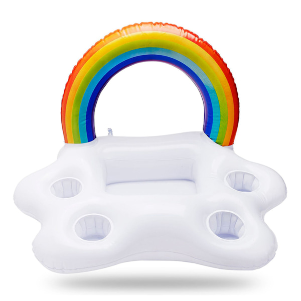 Rainbow Clouds Cup Hållare Uppblåsbar Pool Float Bord Bar Bricka Simringar default