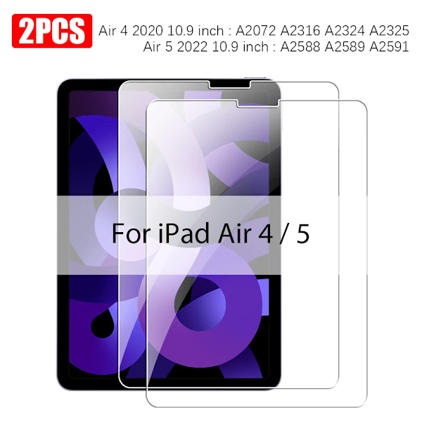 2 st Härdat Glas Skärmskydd För Ipad Pro 11 12.9 13 tum 2024 10:e 10 Generation 7:e 8:e 9:e 10.2 Air 6 5 4 Mini 6 Film Air 4 5