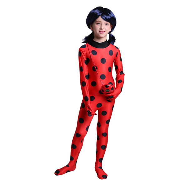 Tales of Ladybug & Cat Noir kostym Barn Halloween rollspel Bära scenuppträdande Cosplay Jumpsuits i ett set ladybug m