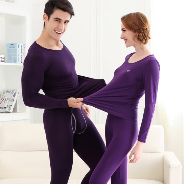 Kvinnor Män Seamless Elastiska Thermal Innerkläder Vintervarma kläder men c xl