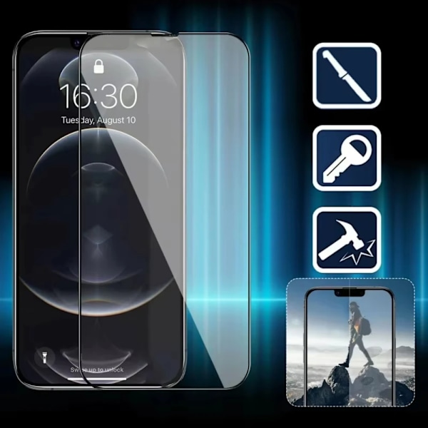 NNBILI 4 st Härdat Glas För IPhone 16 15 14 13 12 11 Pro Max Skärmskydd För IPhone 12 13 Mini 16E Högupplöst Glas For iPhone 11Pro Max