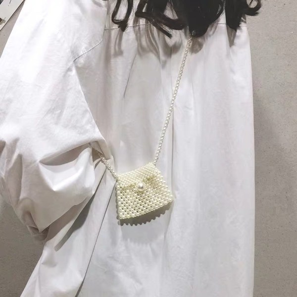 Imitation Pearl Beaded Väskor Kvinnor Handväska Evening Bag Shoulder Crossbody Plånbok l