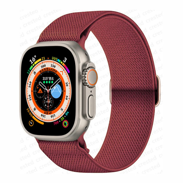 Scrunchie Armband för Apple Watch Band 45mm 44mm 40mm 41mm 42mm 46mm 49mm Elastiskt Nylonarmband iWatch serie 10 9 8 7 se Ultra 2 wine 42mm 44mm 45mm 49mm