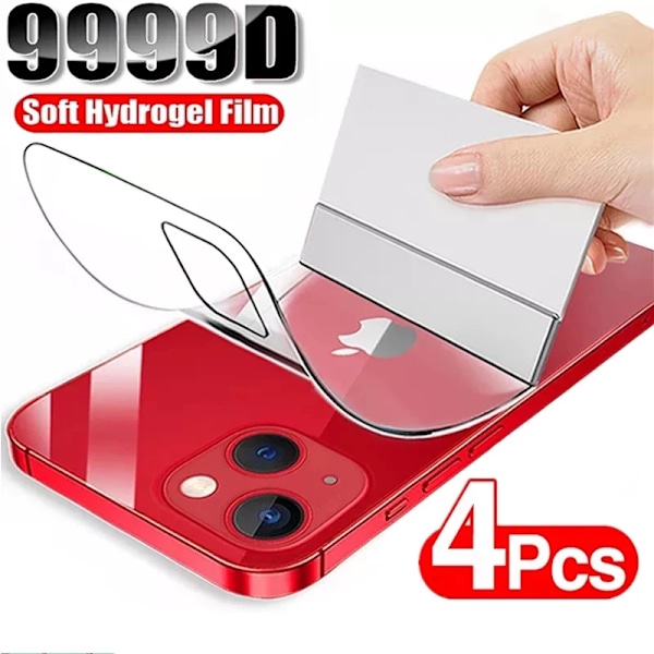 4 st Hydrogel Film för iPhone 11 12 13 14 15 16 Pro Max Skärmskydd för iPhone 14 15 16 Plus 11 12 13 Baksida Film Ej Glas For iPhone 15 4 pieces
