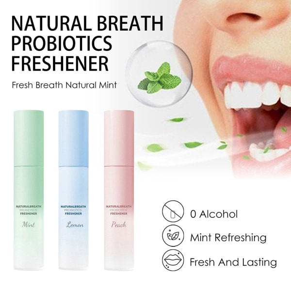 Breath Freshener Spray Långvarig Munfräschande Spray Professionell Munfräschare peach