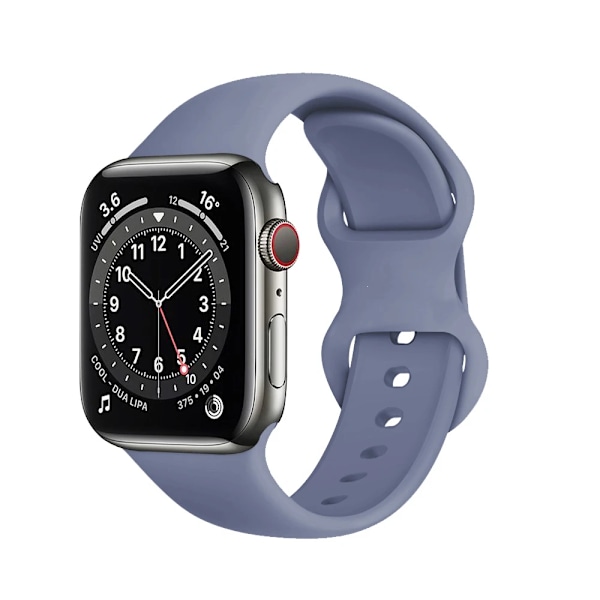 Mjukt silikonarmband för Apple Watch Band Ultra 49mm 44mm 40mm 45mm 41mm 42/38mm Kvinnor och Män Sport Loop för iWatch Band 8765 SE 23 lavender ash 42 44 45 49mm