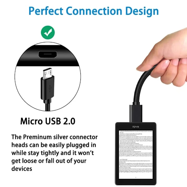 NNBILI Micro USB Höghastighets Android Laddningskabel För Samsung Galaxy S7 Edge S6 Note 5 Moto LG HTC Datalinje för Logitech Mus White 2m