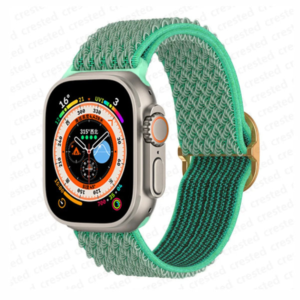 Scrunchie Armband för Apple Watch Band 45mm 44mm 40mm 41mm 42mm 46mm 49mm Elastiskt Nylonarmband iWatch serie 10 9 8 7 se Ultra 2 Spearmint W 42mm 44mm 45mm 49mm