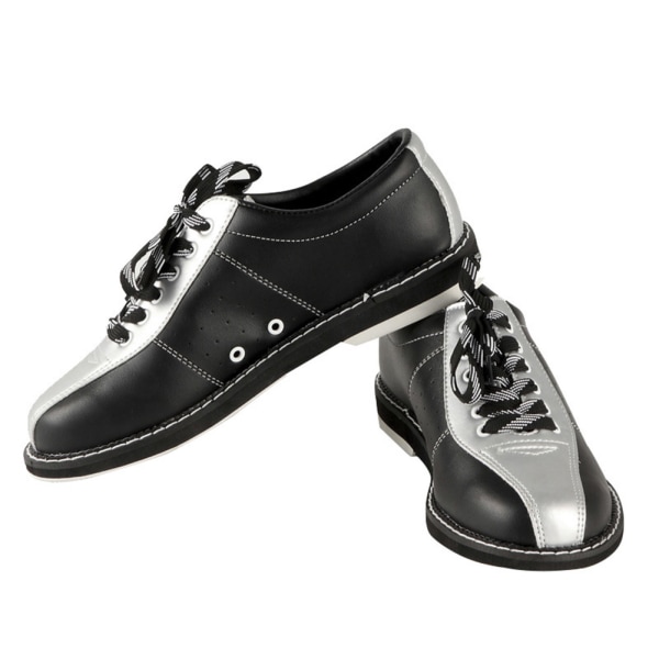 Bowlingtillbehör Herr Dam Bowlingskor Halkfri sula Sportskor Andas black gray and silver 37