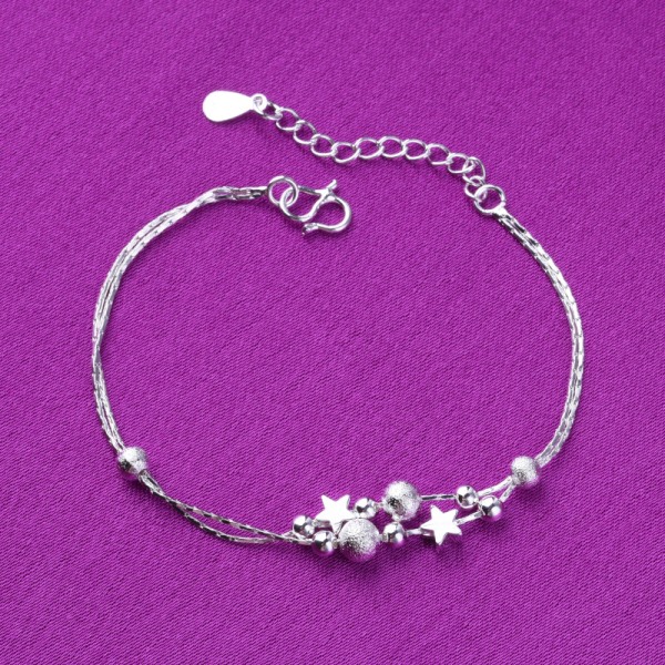 Femuddig stjärna dubbellagerarmband Dubbeltrådig justerbar vänskapsarmband light sand star anklet