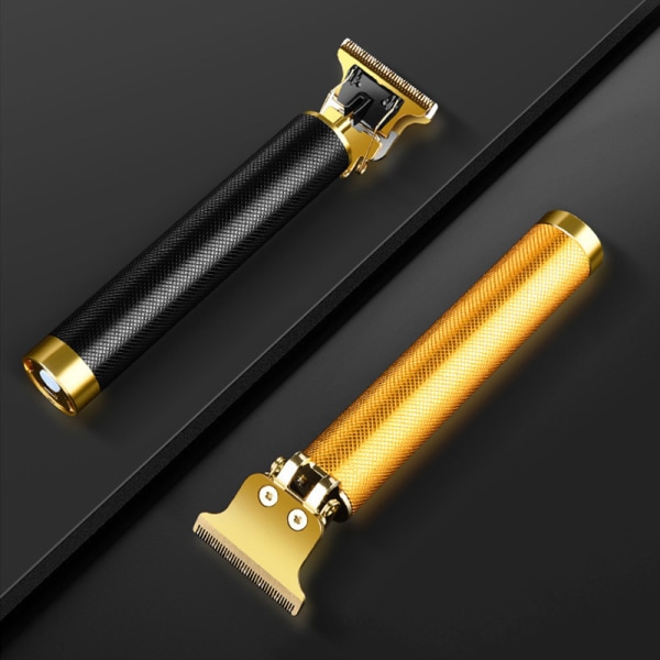 Elektrisk hårklippare Hårtrimmer för USB uppladdningsbar elektrisk rakapparat Skägg Barbers hårklippning gold