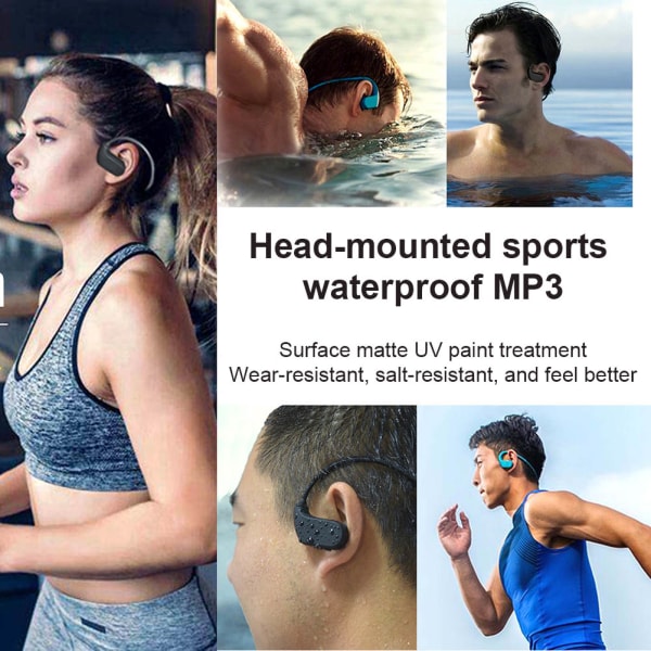 IPX8 vattentäta bärbara MP3-spelare MP3-hörlurar för löpsimning 2