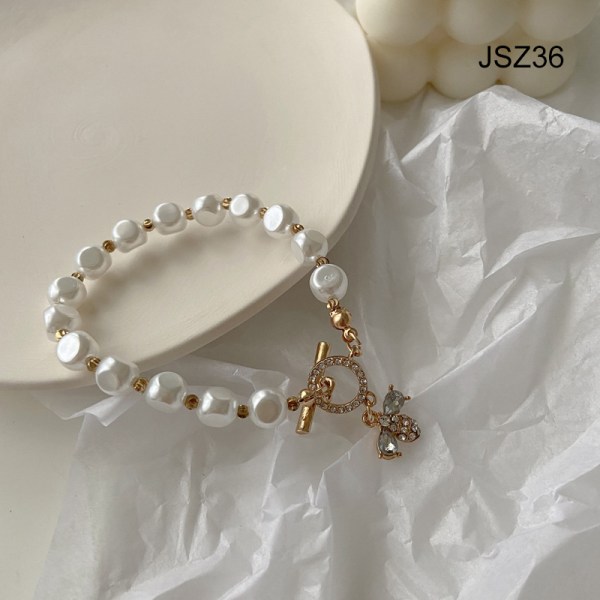 Pärlarmband med sött hänge Handgjorda pärlstavar Enkla personlighetssmyckenpresenter till jsz36