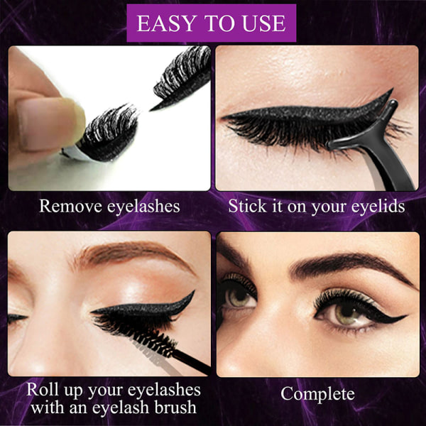 Ögonfransar Eyeliner klistermärken Återanvändbara färgglada självhäftande ögonlinjedekaler Makeup black